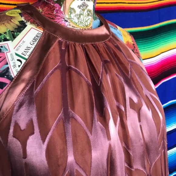 Max Studio Silk Art Deco Pattern Shift Dress Burno - Picture 2 of 7